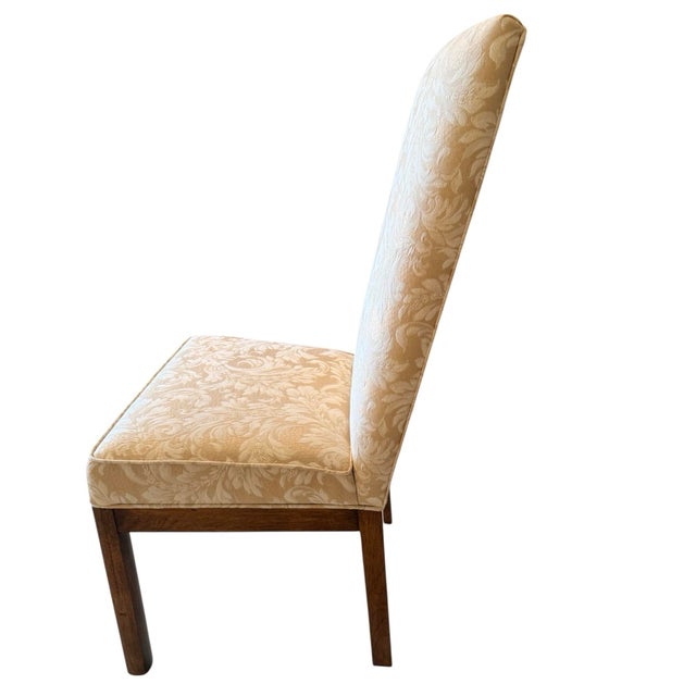 1980s 1980s Set of Six Person Style Upholstered Neutral Parsons Dining Chairs For Sale - Image 5 of 5