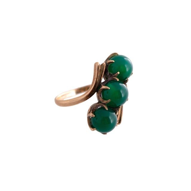 Mid 20th Century Green Onyx Ring, Size 6 For Sale - Image 4 of 6