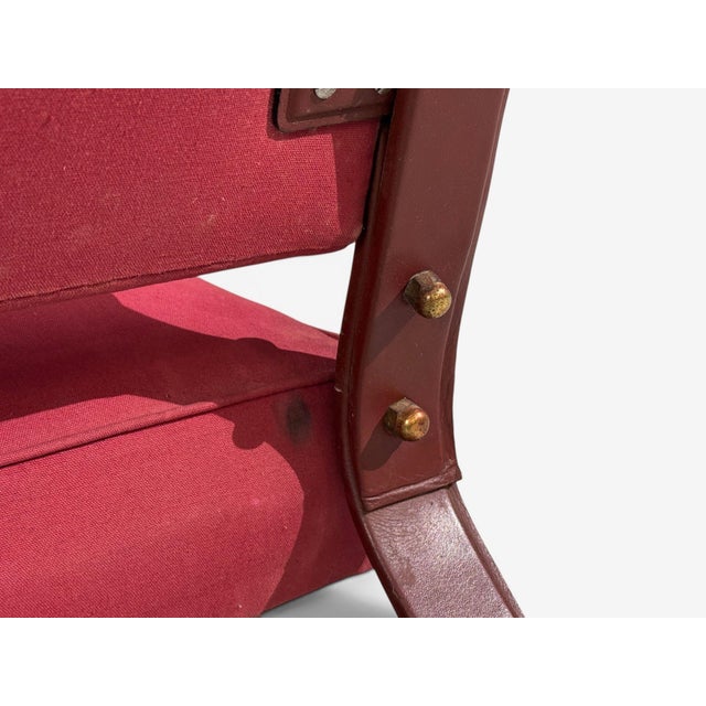 Jacques Adnet, Rare Settee, Leather, Steel, France, 1950s For Sale - Image 12 of 14