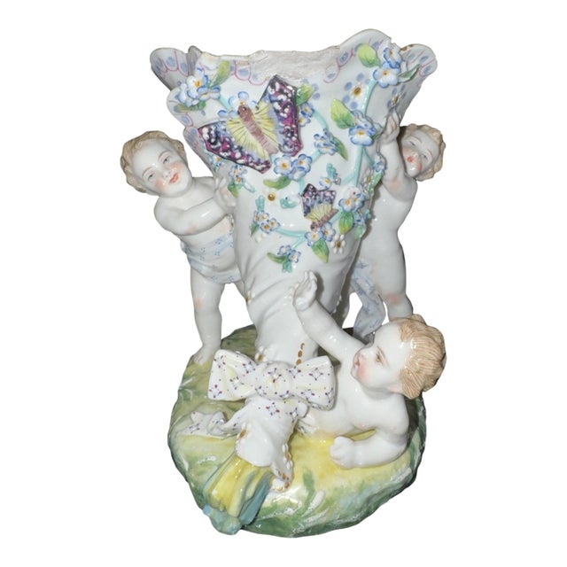 Vion Et Baury 19th Century Bisque Porcelain Figural Compote Made for the Paris Exposition For Sale