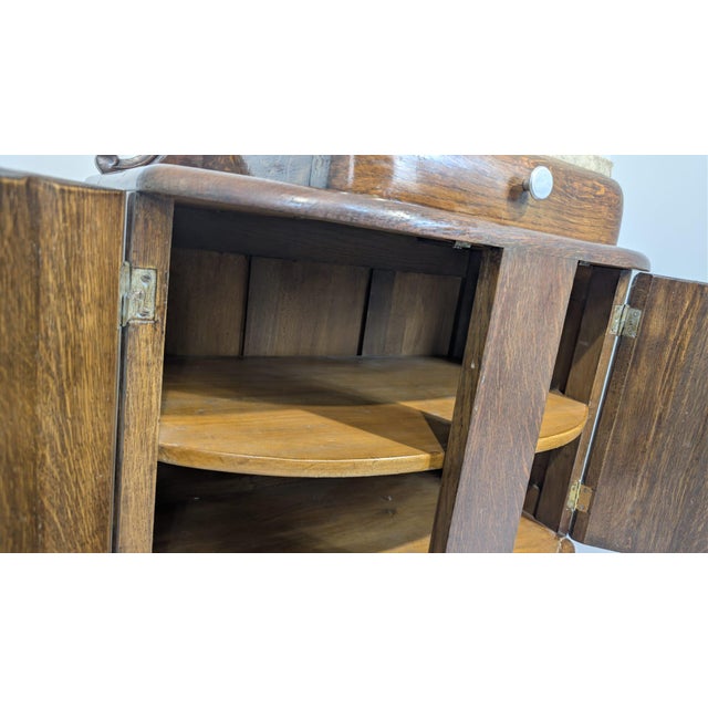 Wood Art Nouveau Oak and Marble Cabinet, 1920s For Sale - Image 7 of 16