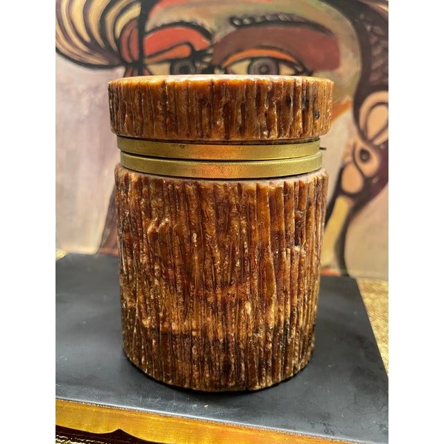 Cache Grecian Inspo Jar Marble Intaglio For Sale - Image 14 of 16