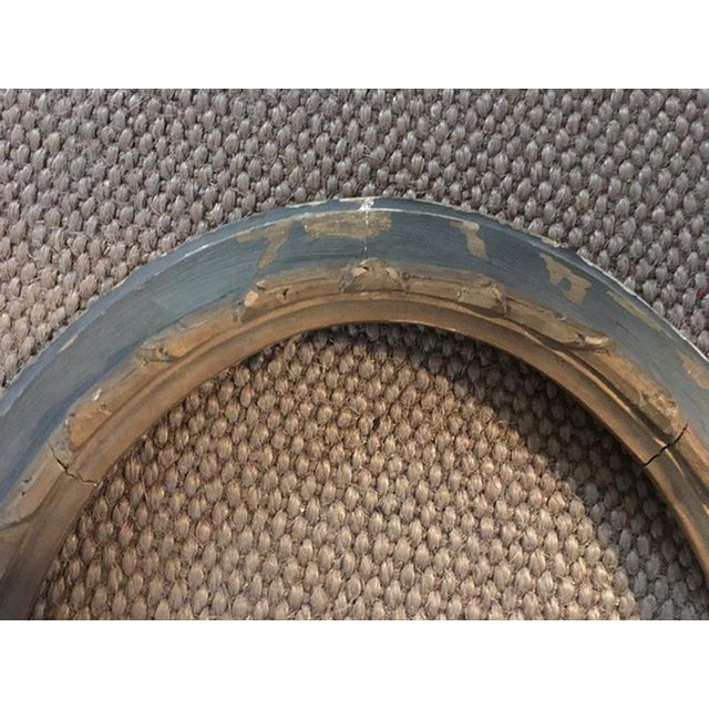 Gold Early 19th Century Neoclassical Handmade Oval Grey and Gold Wood Frame, Italy For Sale - Image 8 of 18