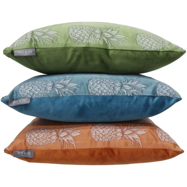 Not Yet Made - Made To Order Tiki Pineapple Burnt Orange Cushion For Sale - Image 5 of 5