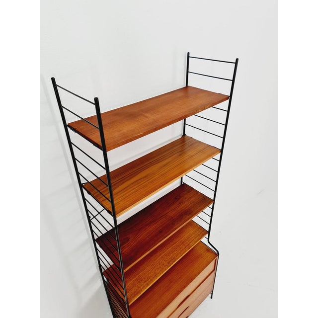 Free-Standing String Shelf-System with Cabinet in Teak from WHB Germany, 1950s For Sale - Image 5 of 11