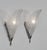Donna Paris A beautiful pair of 1925-1930 French art deco wall sconces in nickel on cast solid brass holding shades in...