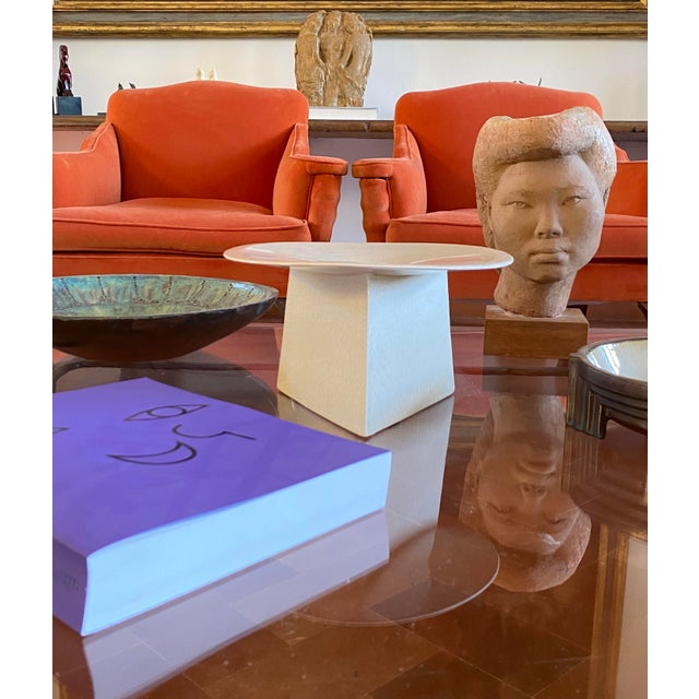 White Craquele Ceramic Vide Poche from Leduc, France, 1970s For Sale - Image 6 of 18