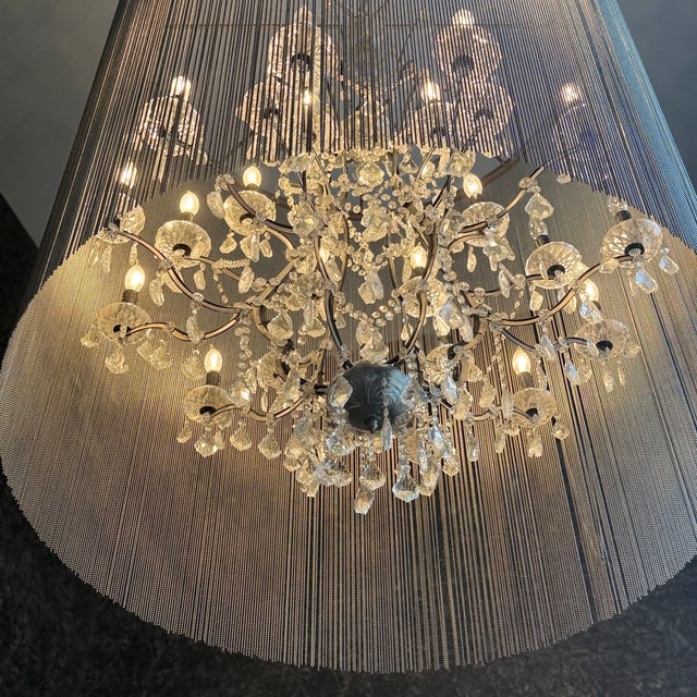Restoration Hardware Rh Restoration Hardware Vaille 45” Crystal Chandelier Lighting For Sale - Image 4 of 4