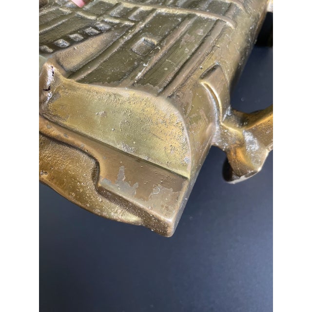 Vintage Solid Brass Colonial Ship Sailing Boat Doorstop For Sale - Image 11 of 13