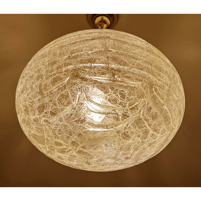 Large Vintage Glass Pendant Light from Doria, 1970s For Sale - Image 12 of 16