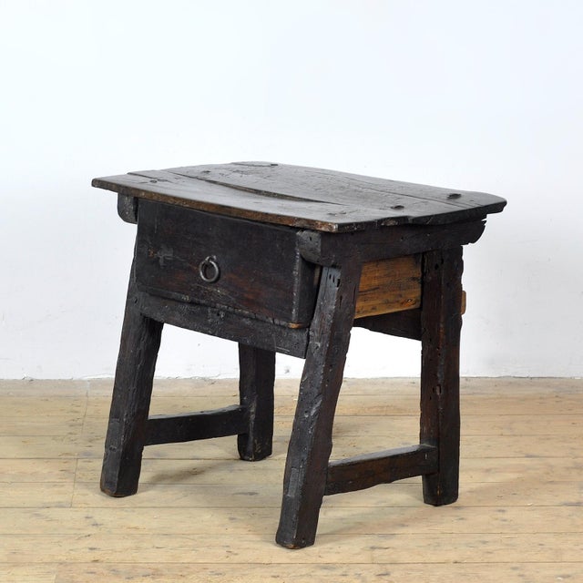 Rustic Spanish Oak Side Table, 1750 For Sale - Image 3 of 16