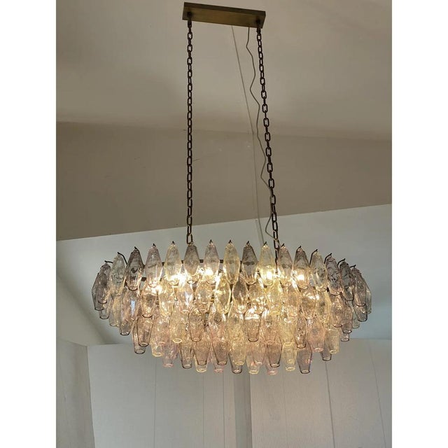 Oval Poliedri Murano Glass Chandelier by Simoeng For Sale - Image 4 of 9