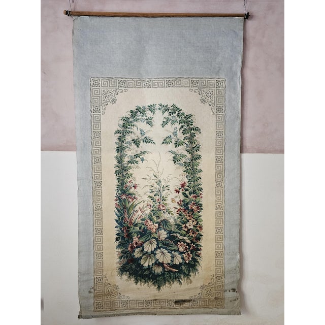 Decorative Window Panel in Fabric with Double-Sided Print, 1890s For Sale - Image 11 of 13