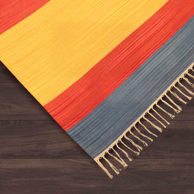 Modern Pasargad Home Kilim Multi Cotton Area Rug- 8' 0" X 10' 0" For Sale - Image 3 of 6