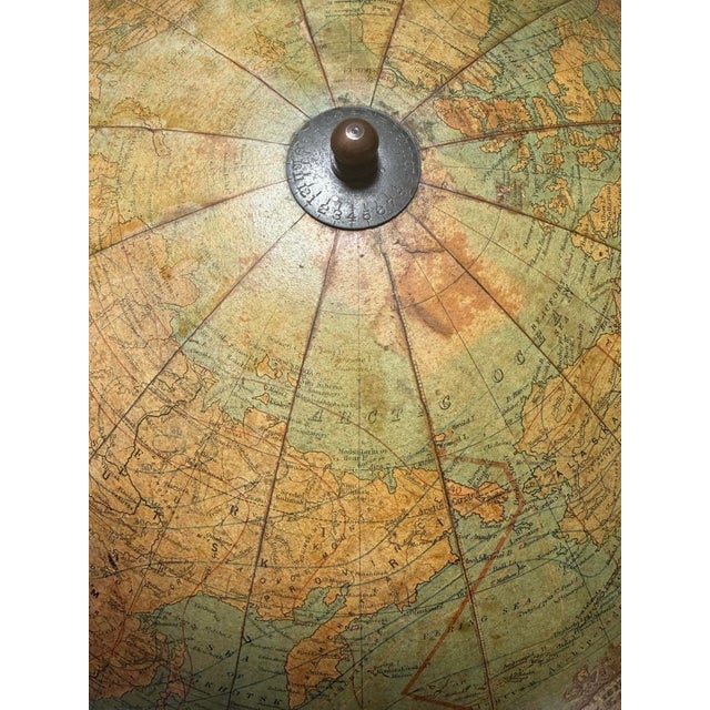 1900 - 1909 Antique J L Hammett 18" Terrestrial Globe on Stand For Sale - Image 5 of 5