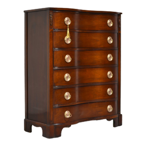 Mid Century Regency Style Mahogany Serpentine Tallboy the Darlington Collection by Kent Coffey