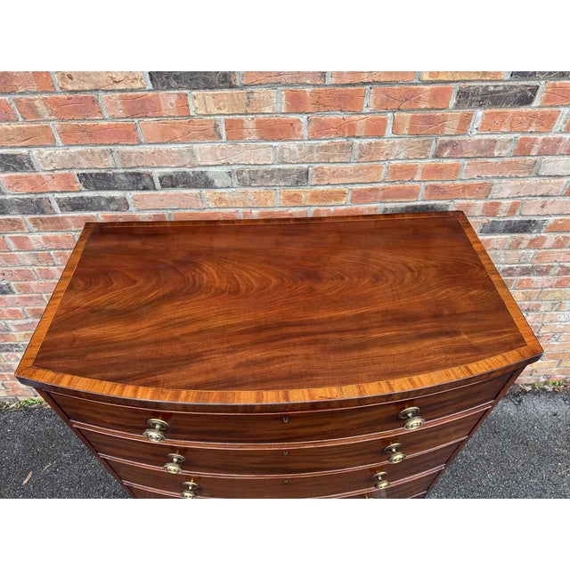 Late 19th Century 19th Century English Bowfront Chest of Drawers For Sale - Image 5 of 13