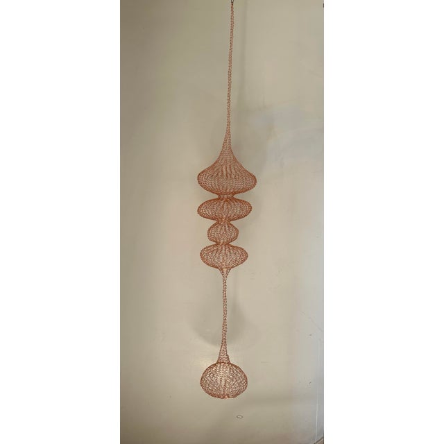Mid-Century Modern Handmade Copper Wire Sculpture Inspired by the Hand Woven Technique of Ruth Asawa #14 For Sale - Image 3 of 5