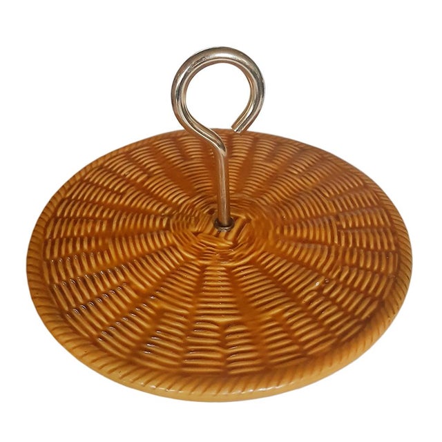 Mid-Century Modern French Majolica Cheese Serving Trays from Vallauris, Set of 2 For Sale - Image 3 of 15