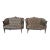 A Pair of 1930s French Carved Silver Gilt Velvet Tufted Settees From Mla For Sale