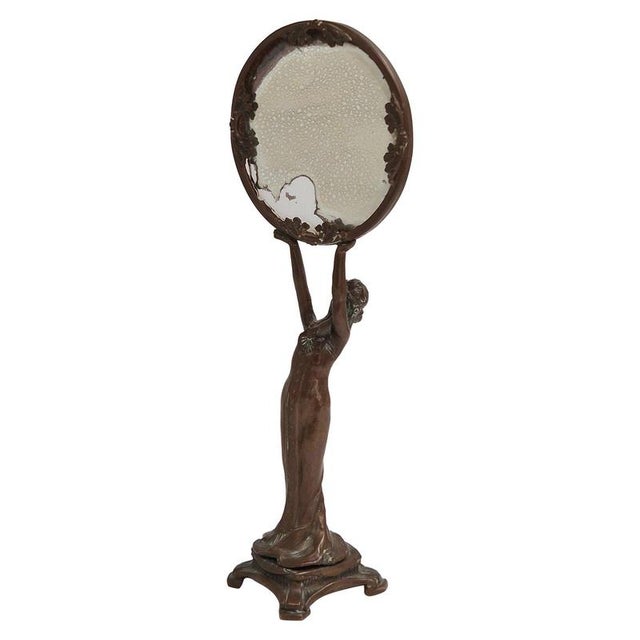 Art Nouveau / Jugend Vanity Mirror in Bronze, Europe, Early 1900s For Sale - Image 14 of 14