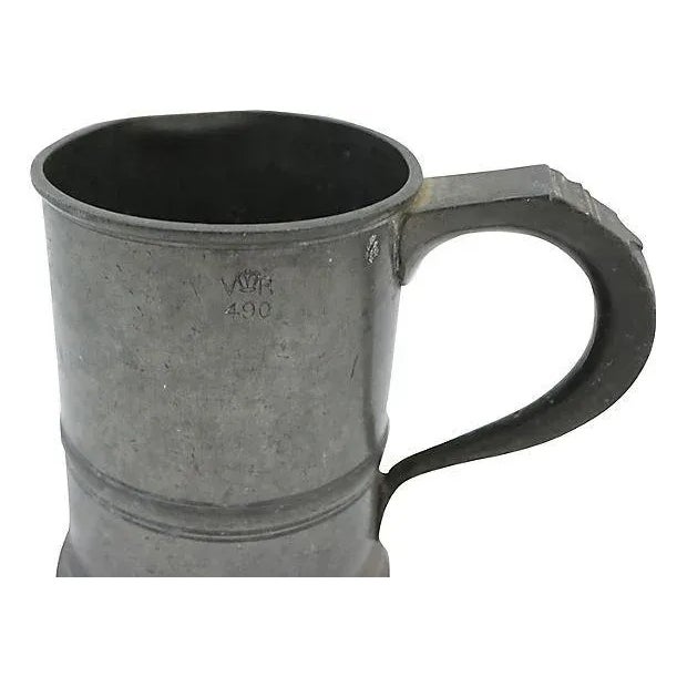 Antique English Pewter Ale Tankard For Sale - Image 4 of 6