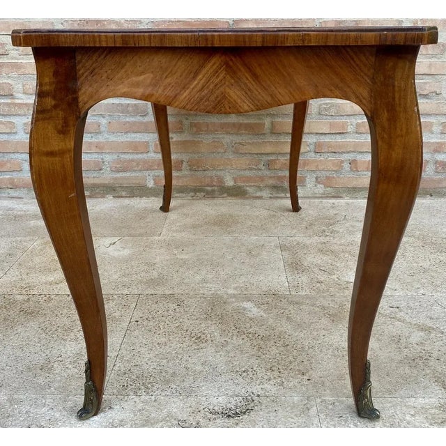 French Marquetry Bronze Ormolu Mounted Center or Coffee Table, 1920s For Sale - Image 6 of 12