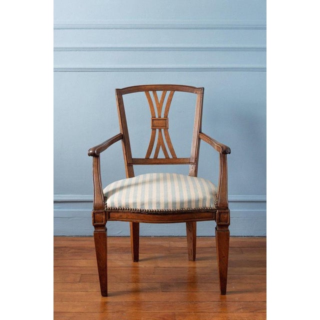 Early 19th Century French Provincial Armchairs with Tapered Legs, Set of 2 For Sale - Image 5 of 13