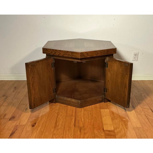 Mid-Century Modern Lane Brutalist Mid Century Modern Hexagonal Cabinet End Table, 1970s For Sale - Image 3 of 12