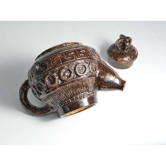 Brown Vintage Playful Teapot by Allan Hellman, Sweden, 1967 For Sale - Image 8 of 15