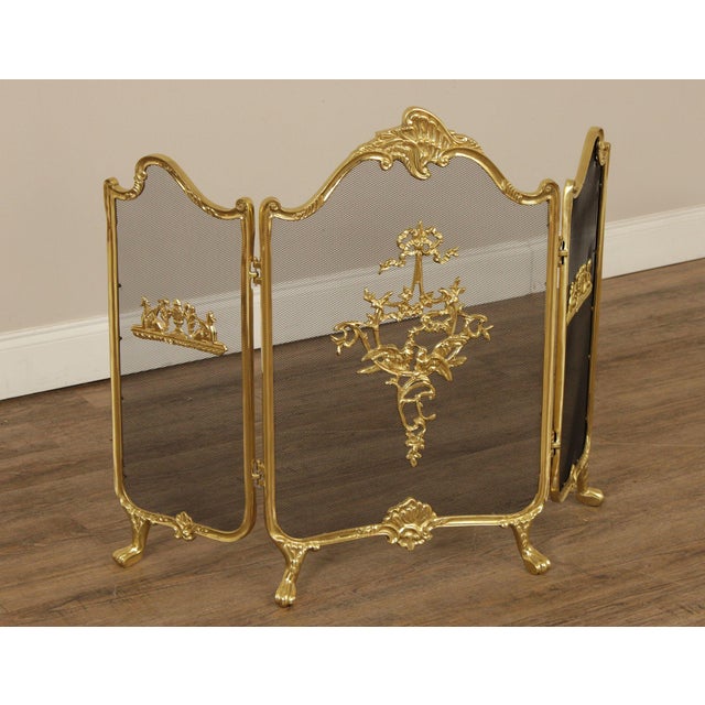 Rococo Rococo Style Quality Brass Fireplace Screen For Sale - Image 3 of 12
