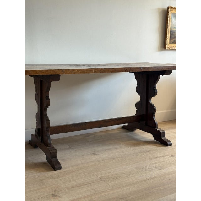 Antique French Dining Table with Oak/Ash base, Fruitwood Top For Sale - Image 10 of 10