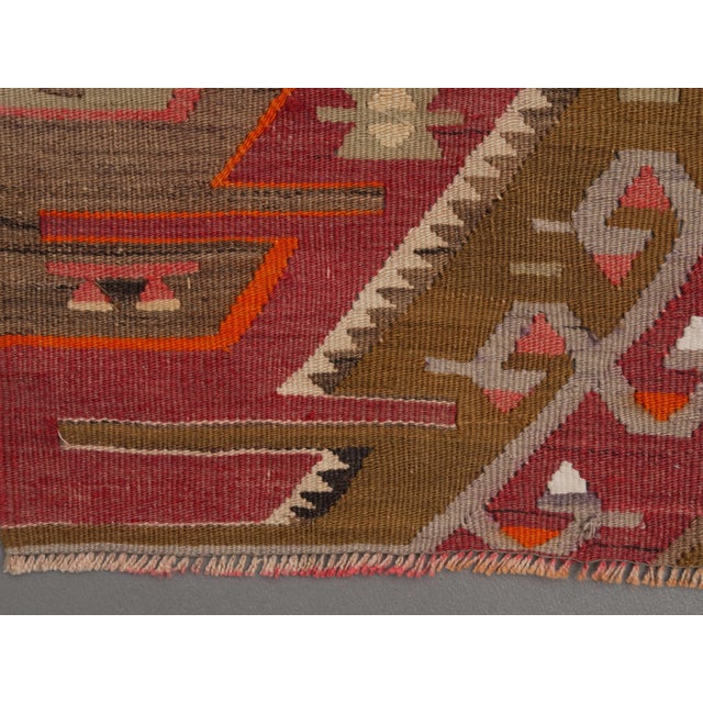 1970s Vintage Handmade Wool Cotton Pink Runner Rug For Sale - Image 10 of 11