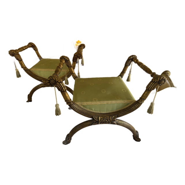 Mid Century Pair of French Regency Benches For Sale