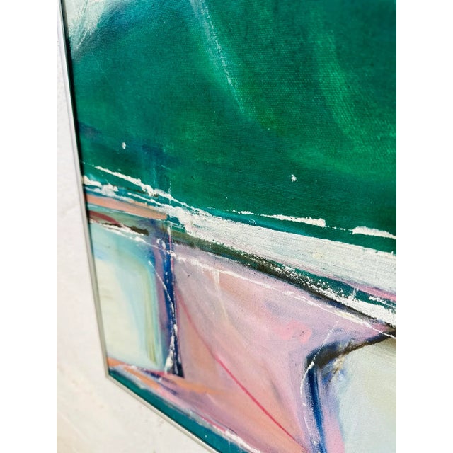 Vintage Colorful Abstract Painting For Sale - Image 4 of 8