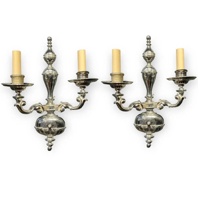 1920s 1920s Caldwell Silver Plated Sconces For Sale - Image 5 of 5