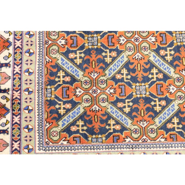 Vintage Hand-Knotted Persian Ardebil Rug 4'6" X 6'7" For Sale - Image 14 of 15