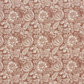 Schumacher Pomegranate Print Fabric in Russet For Sale