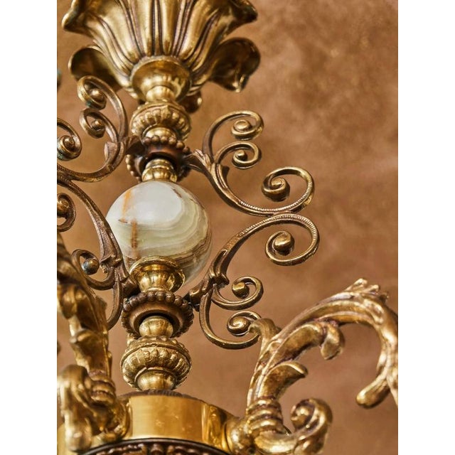 Chandelier in Brass with Onyx For Sale - Image 3 of 10