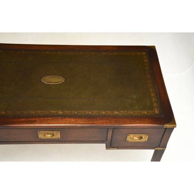 Brown Military Campaign Desk, 1930s For Sale - Image 8 of 11