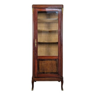 Transitional Style Mahogany Display Cabinet For Sale