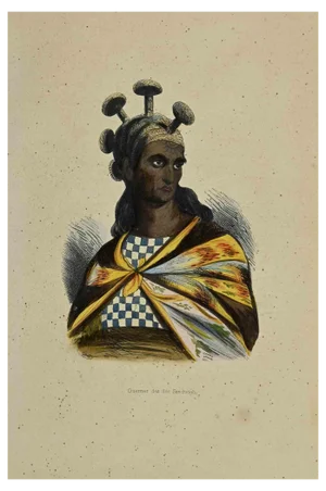 Auguste Wahlen, Guerrier des iles Sandwich, Lithograph, 1844