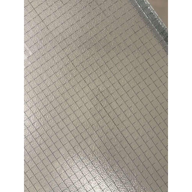 Minimalist Stainless Steel Coffee Table with Wired Glass, 1960s For Sale - Image 4 of 10