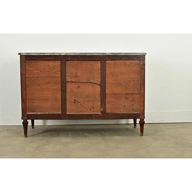 French 19th Century Louis XVI Style Mahogany & Marble Commode For Sale - Image 4 of 12