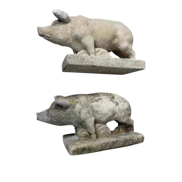 Petite Stone Pigs - A Pair For Sale - Image 9 of 18
