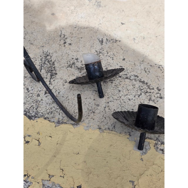 Iron and Glass Garden Chandelier For Sale - Image 12 of 13