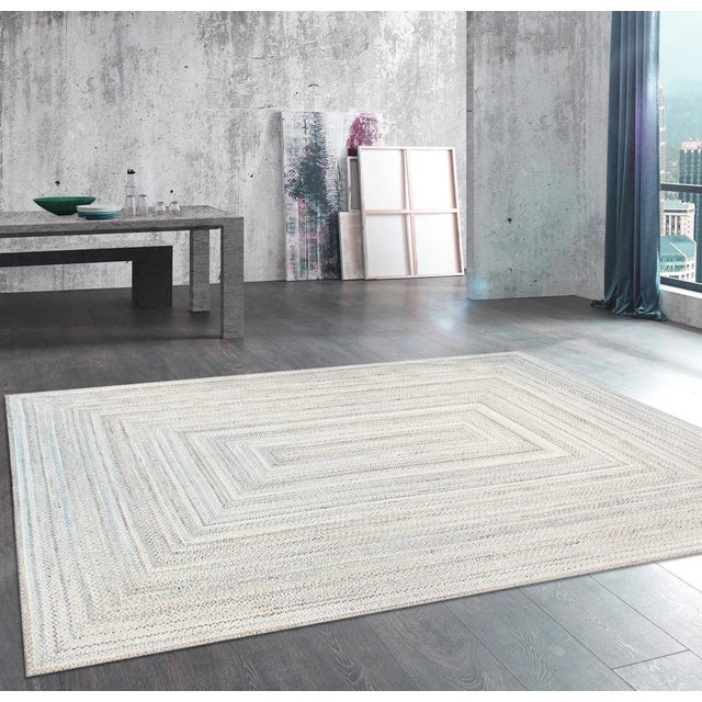 2010s Faro Indoor/Outdoor Blue Area Rug, 5' 0'' X 8' 0'' For Sale - Image 5 of 6