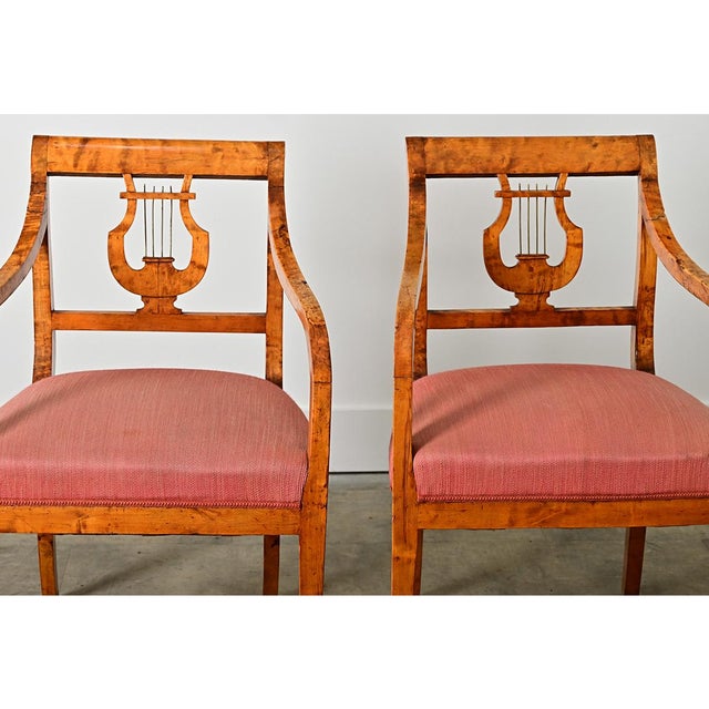 19th Century Swedish Biedermeier 19th Century Birch Armchairs For Sale - Image 5 of 12