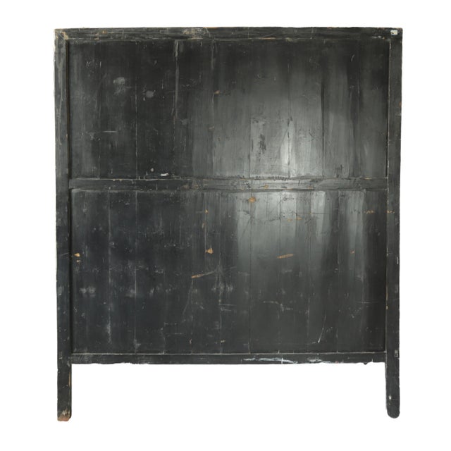 Large Chinese 20th Century Cabinet With Hand Carved and Hand Painted Floral Panels For Sale - Image 9 of 9