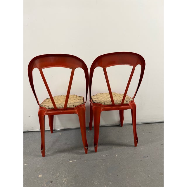 This pair of Multipls Chairs by French designer Joseph Mathieu are extremely rare both for their woven seats and for the...